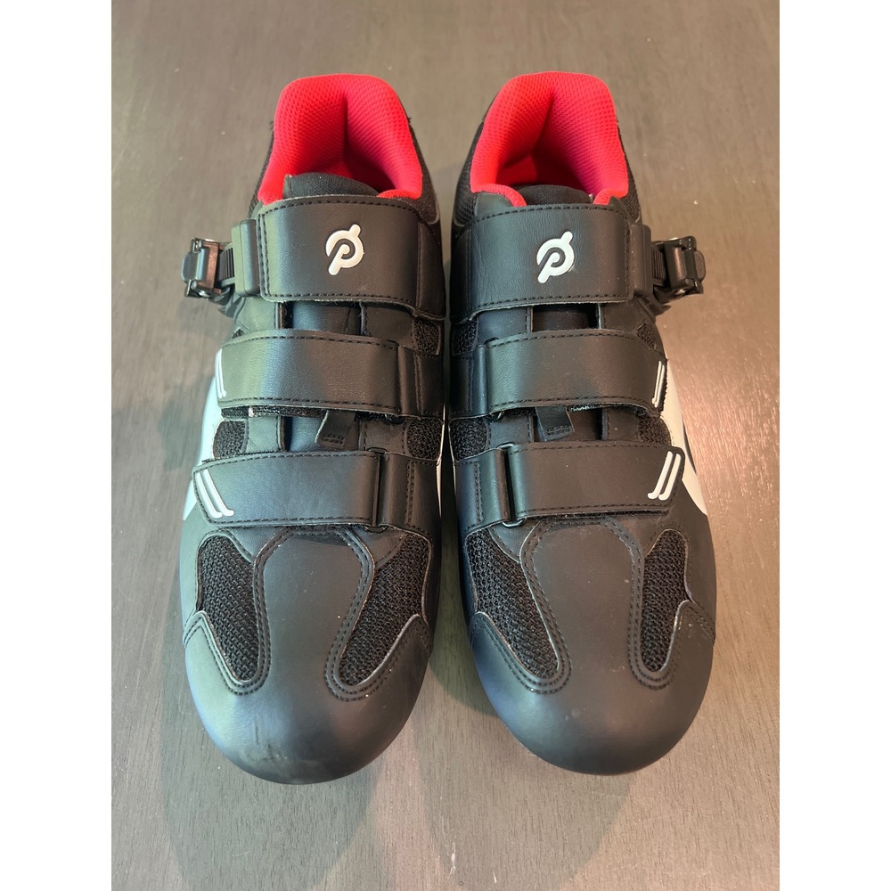 Peloton Cycling Shoes Black White Red Mens 10.5 Women's 12 EU 44 Cleats